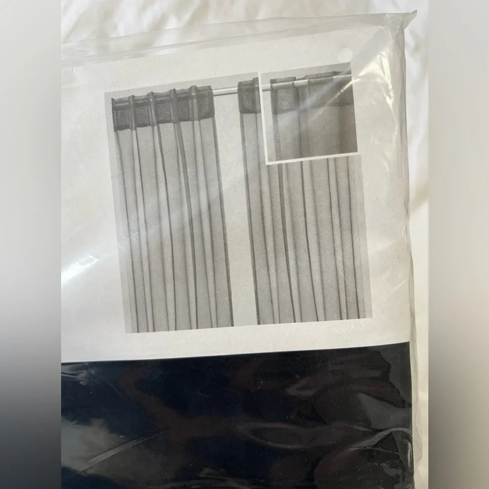 IKEA (2) Twin Packs Sarita Sheer Black Curtain Panels 57